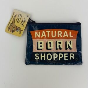 Blue Q Coin Pouch Purse Recycled Retro Travel Small Zip BAG NATURAL BORN SHOPPER